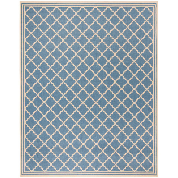 Charlton Home® Adler Machine Woven Blue Indoor/Outdoor Rug & Reviews